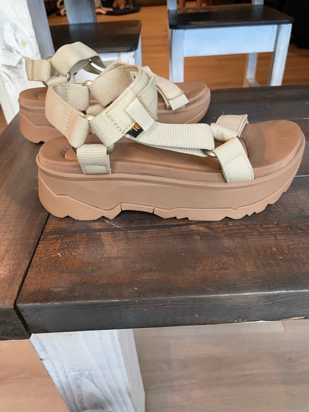 TEVA Women Jadito Platform Memory Foam Comfort Sandal 6 Tan Outdoor Festival - Picture 8 of 12
